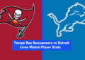 Tampa Bay Buccaneers vs Detroit Lions Match Player Stats