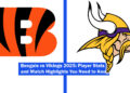 Bengals vs Minnesota Vikings Match Player Stats